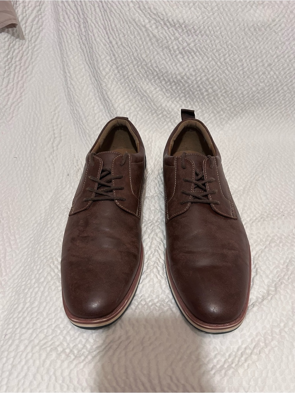Madden NYC Men's Brown Leather Lace-Up Dress Shoes 11